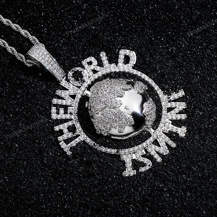 Iced Moissanite S925 Silver Gold Plated Round Pendant