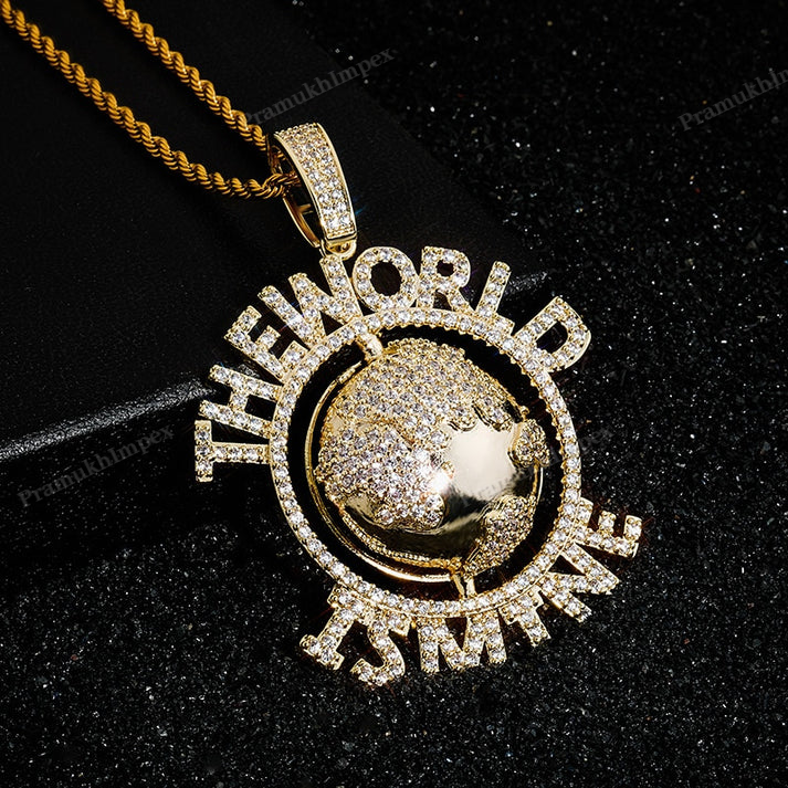 Iced Moissanite S925 Silver Gold Plated Round Pendant