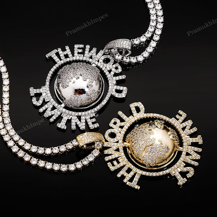 Iced Moissanite S925 Silver Gold Plated Round Pendant