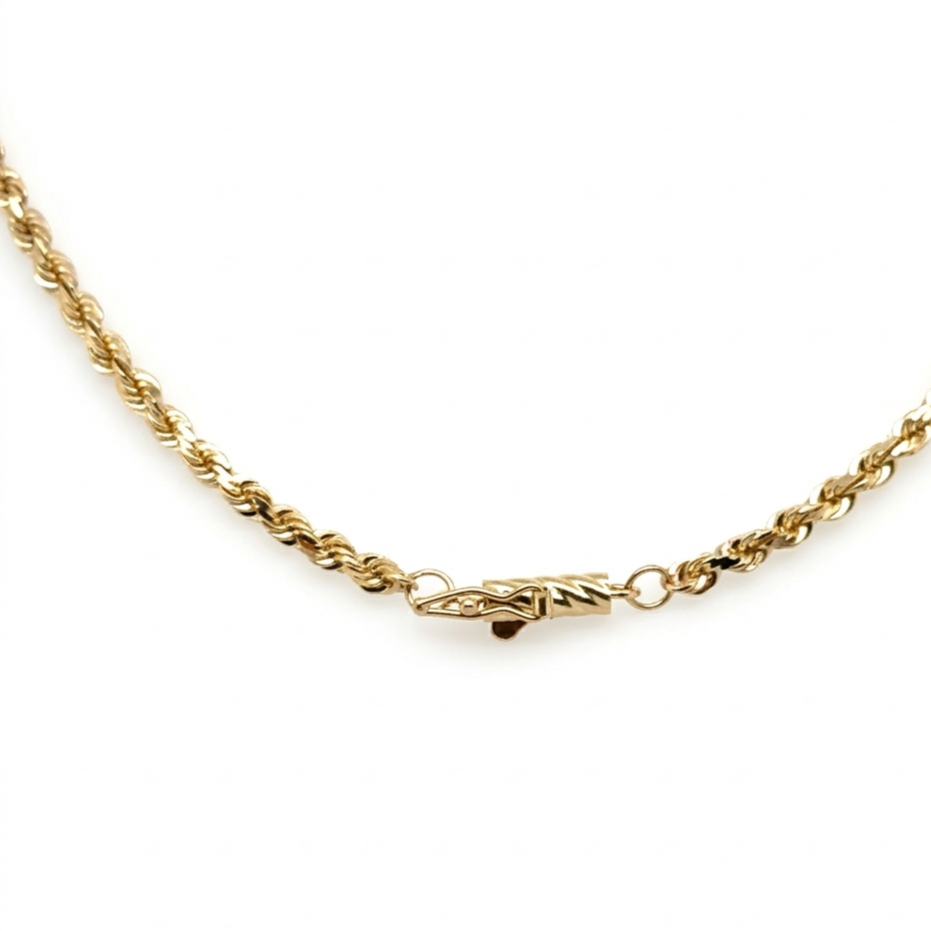 14K Yellow gold solid rope chain