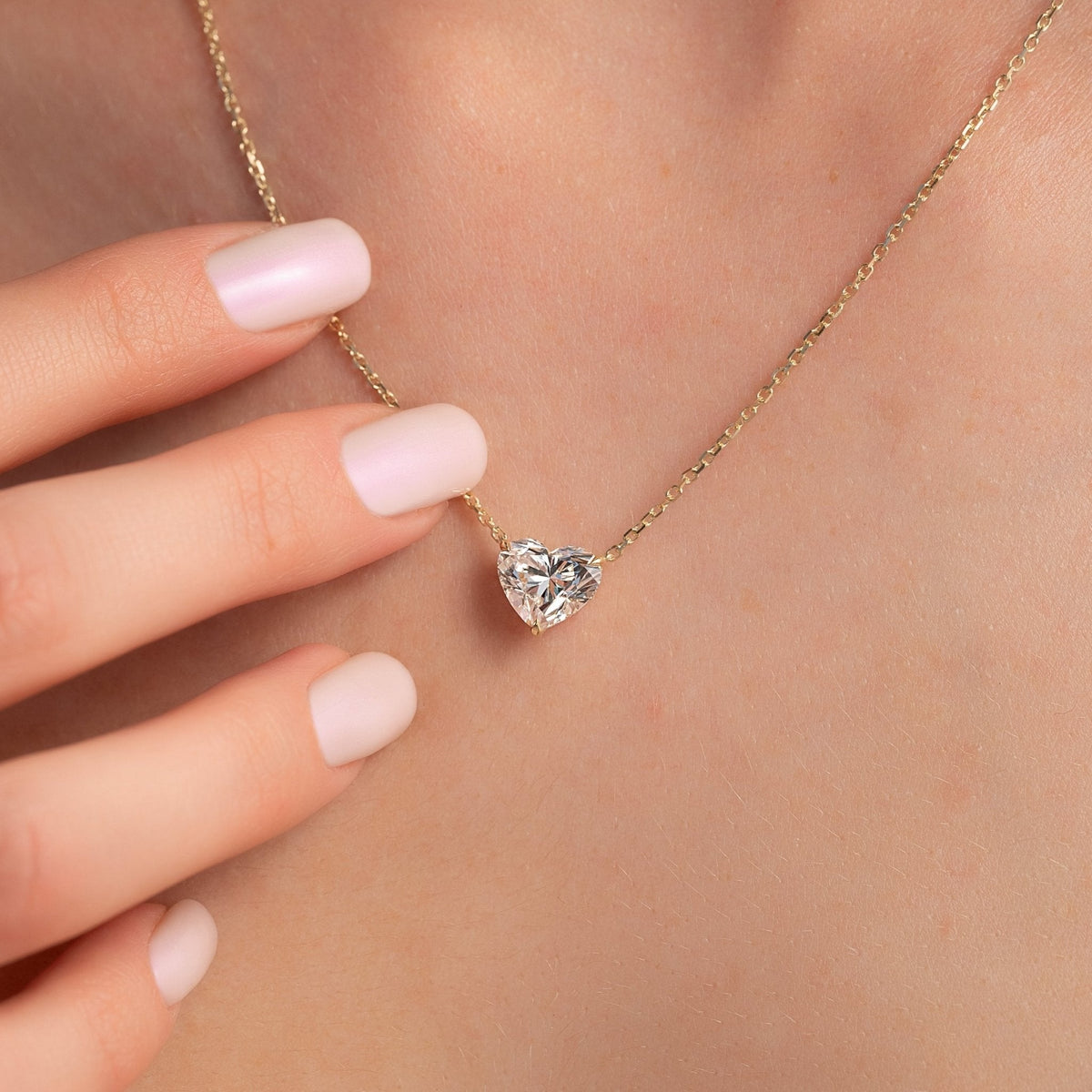 2.50 Carat Hidden Halo Heart Shape Diamond Pendant Necklace