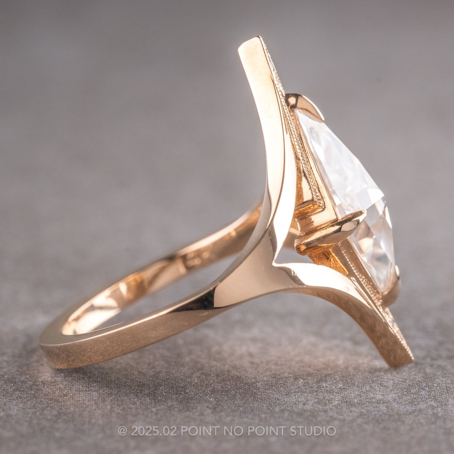 Kite Moissanite and Diamond Engagement Ring, Arwen Setting