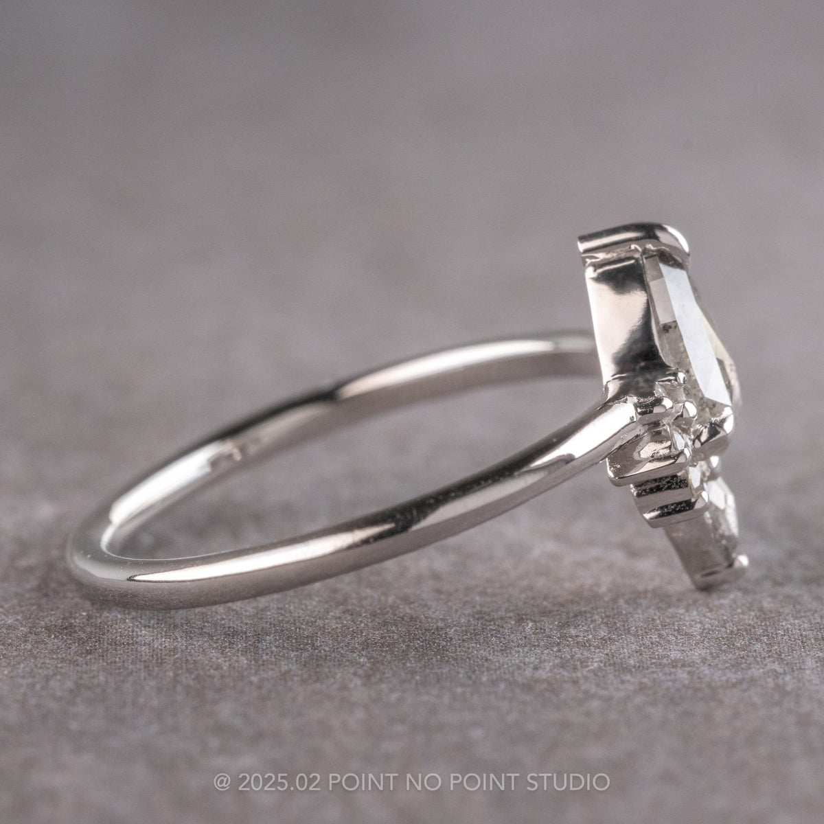 1.11 Carat Salt and Pepper Pear Diamond Engagement Ring, Ava Setting