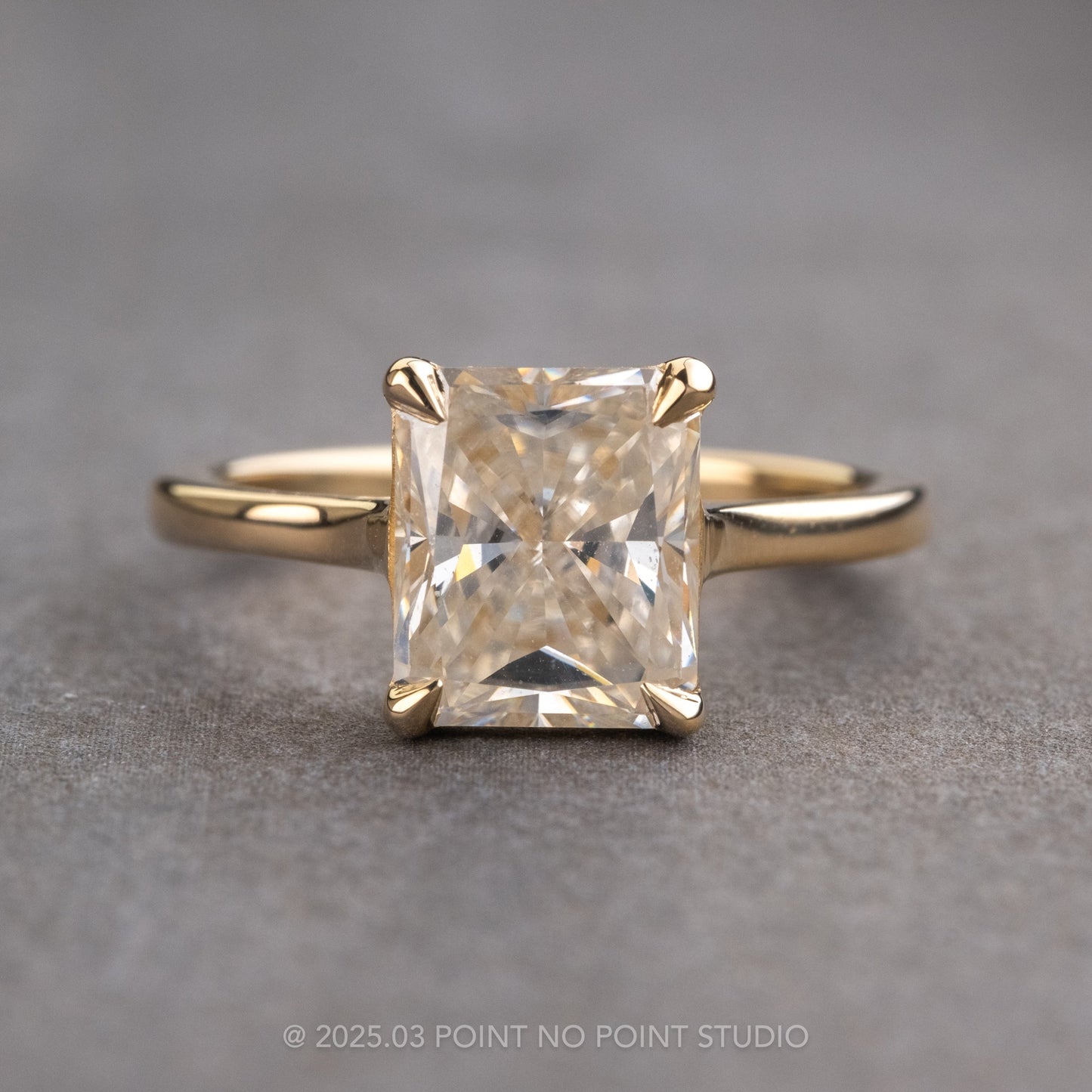 2.10 Carat Radiant Moissanite Engagement Ring, Lark Setting