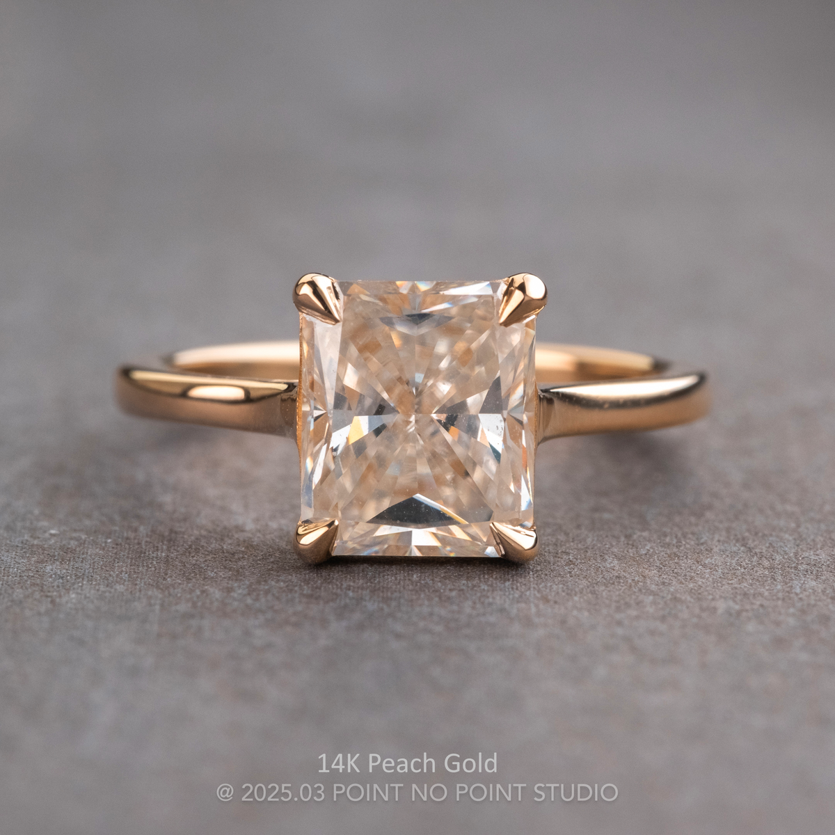 2.10 Carat Radiant Moissanite Engagement Ring, Lark Setting