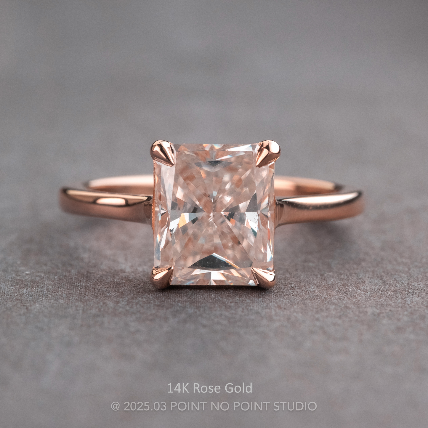2.10 Carat Radiant Moissanite Engagement Ring, Lark Setting