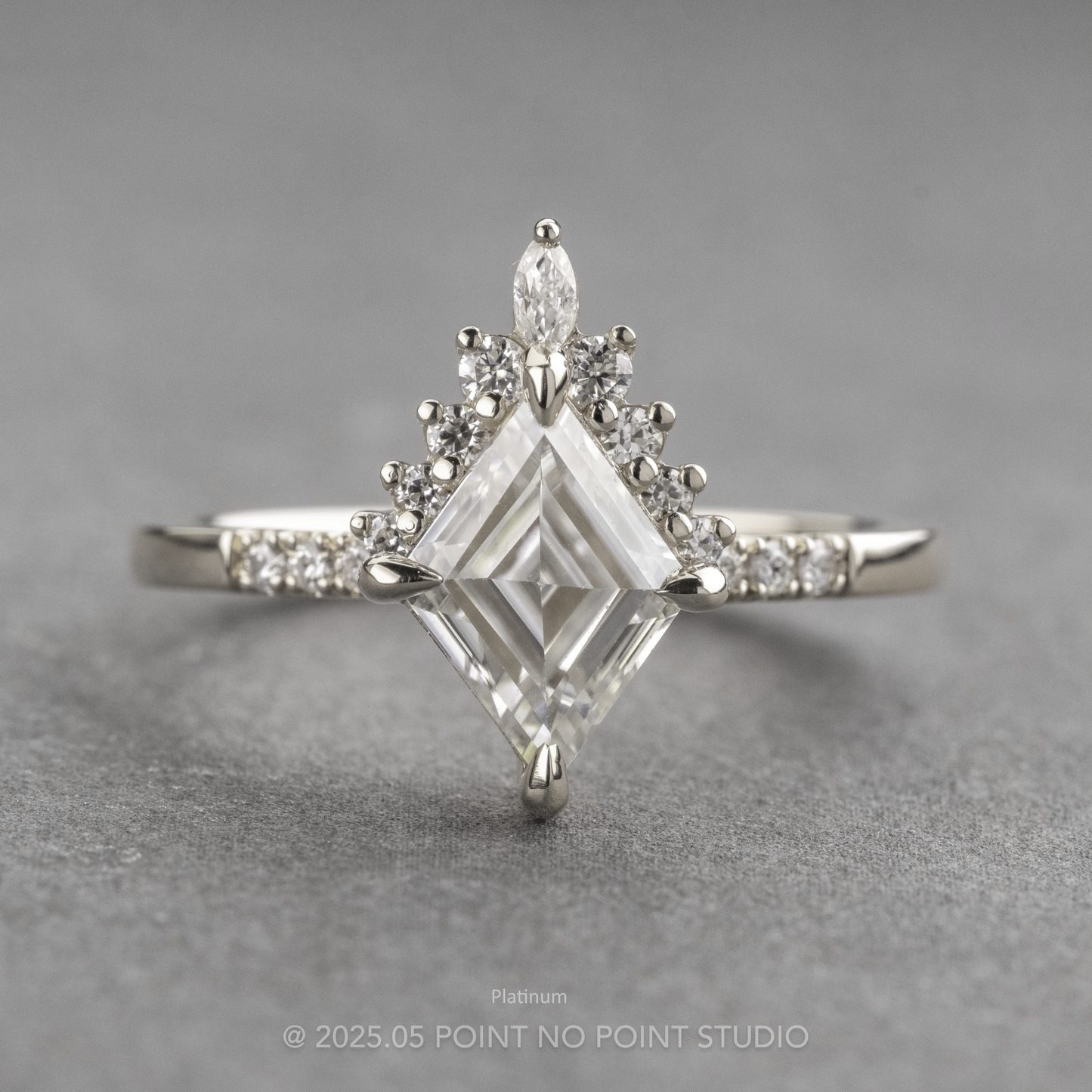 1.68 Carat Lozenge Moissanite Engagement Ring, Avaline Setting