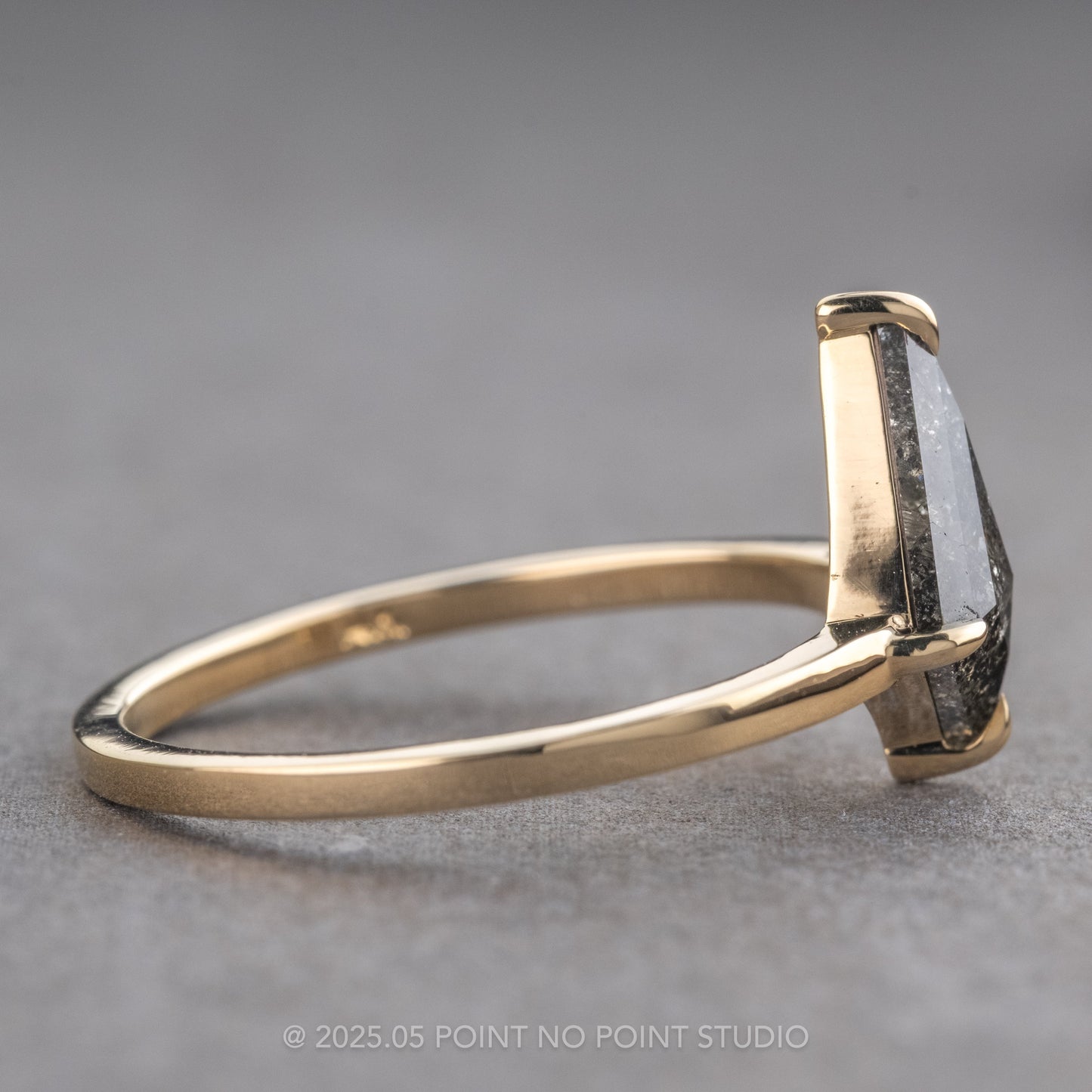 1.15 Carat Black Kite Diamond Engagement Ring, Jane Setting