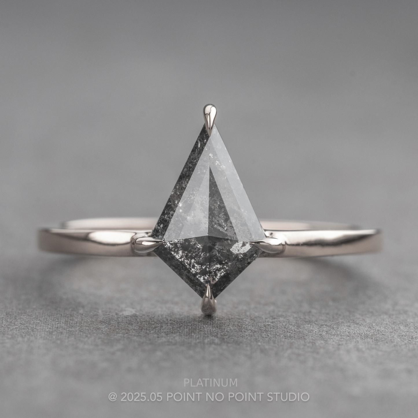 1.15 Carat Black Kite Diamond Engagement Ring, Jane Setting