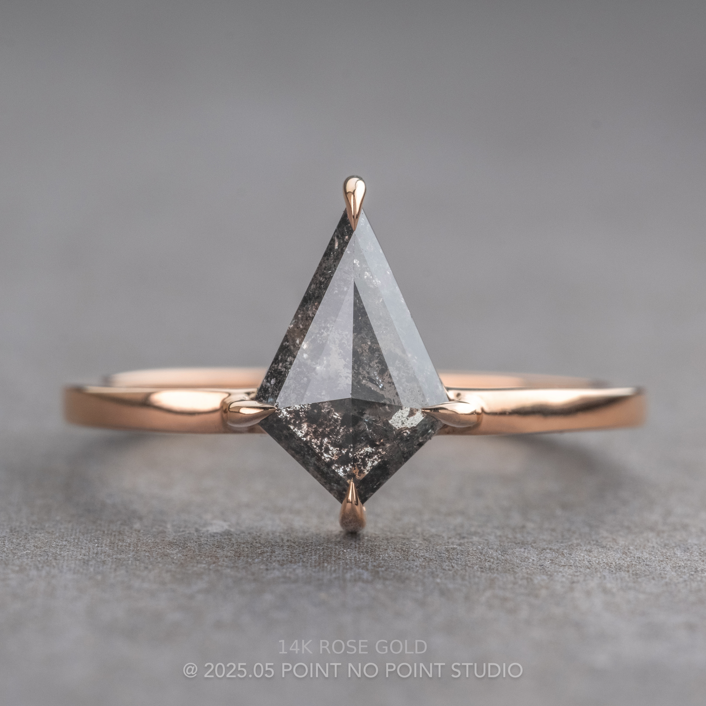 1.15 Carat Black Kite Diamond Engagement Ring, Jane Setting
