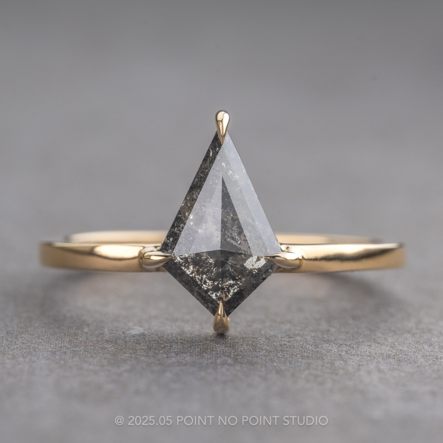 1.15 Carat Black Kite Diamond Engagement Ring, Jane Setting