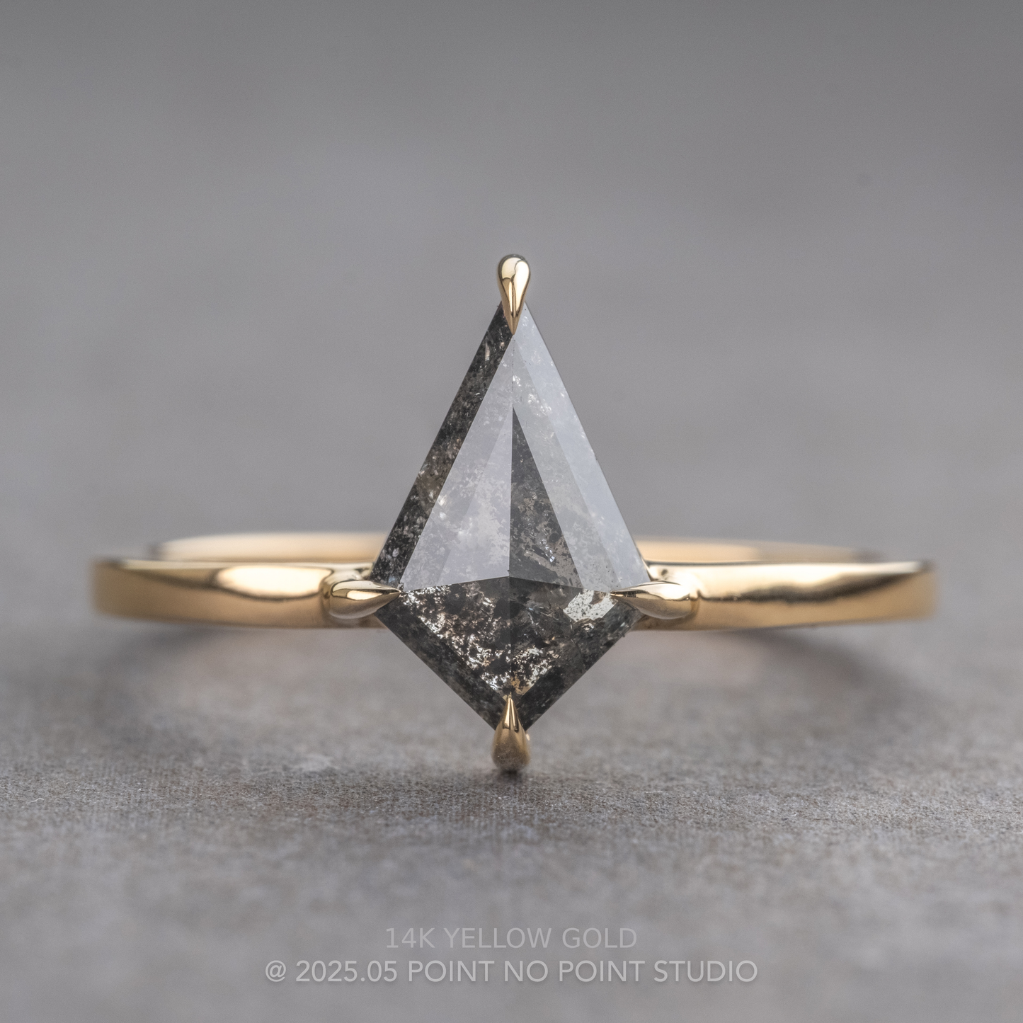 1.15 Carat Black Kite Diamond Engagement Ring, Jane Setting