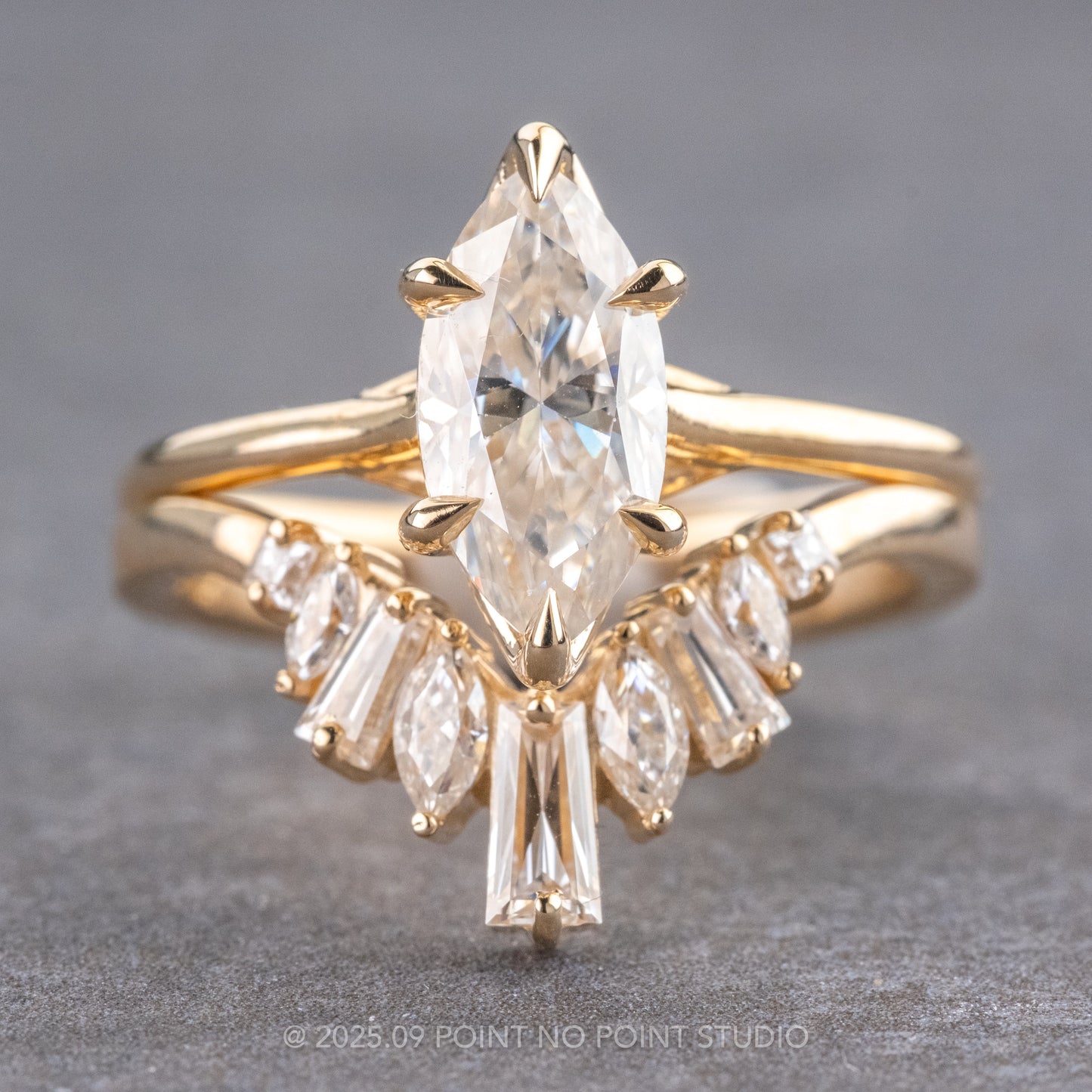 1.58 Carat Marquise Moissanite Engagement Ring, Madeline Setting