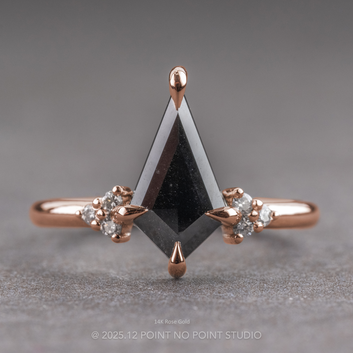 1.27 Carat Black Kite Diamond Engagement Ring, Quinn Setting
