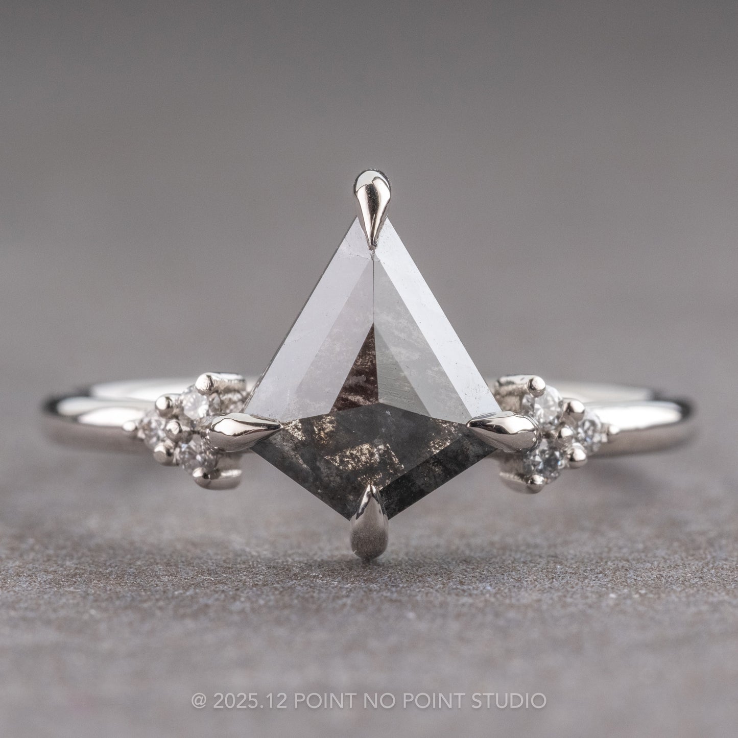 1.78 Carat Black Kite Diamond Engagement Ring, Quinn Setting
