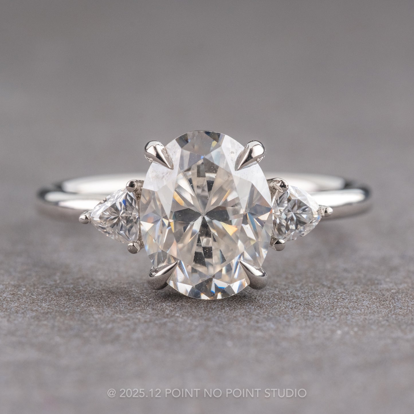 Oval Moissanite Engagement Ring, Zoe Setting