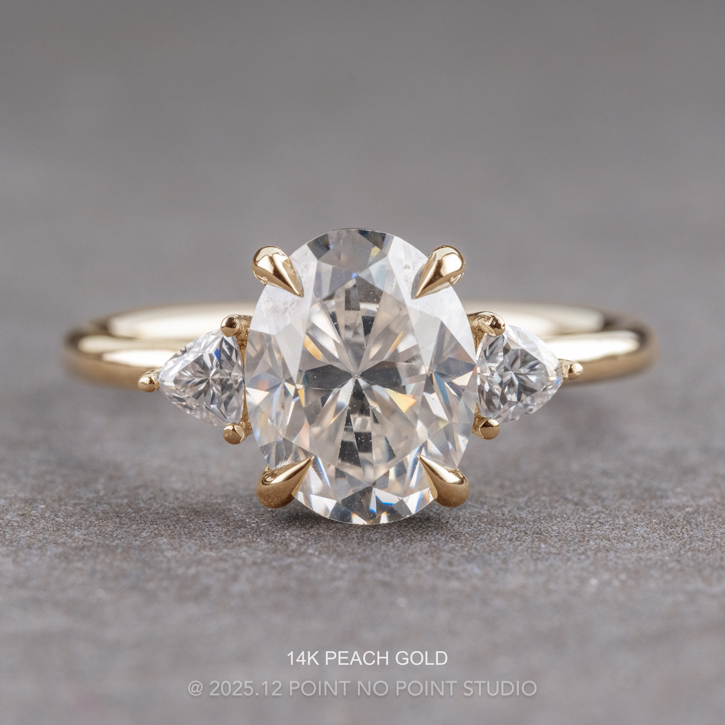 Oval Moissanite Engagement Ring, Zoe Setting