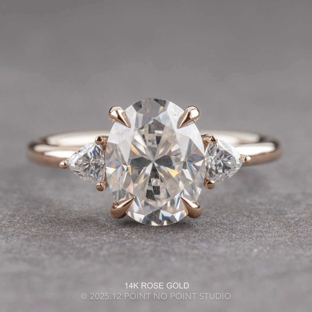 Oval Moissanite Engagement Ring, Zoe Setting