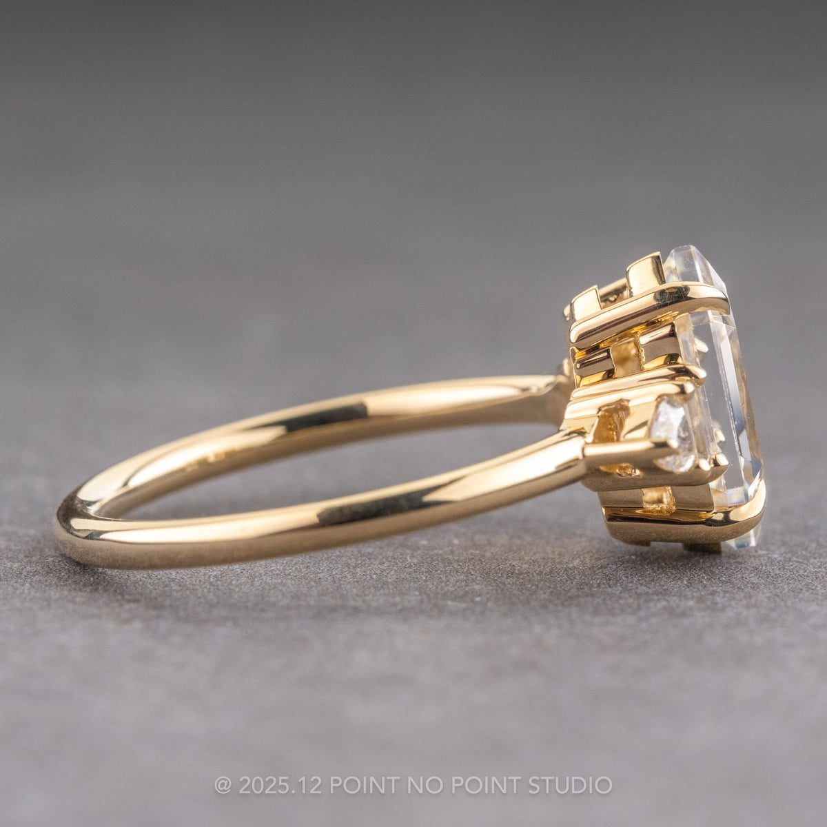1.80 Carat Hexagon Moissanite Engagement Ring, Beatrice Setting