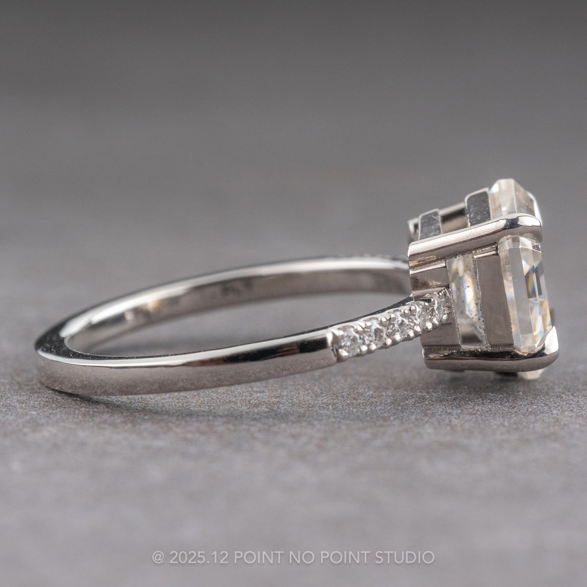 2.41 Carat Hexagon Moissanite Engagement Ring, Jules Setting