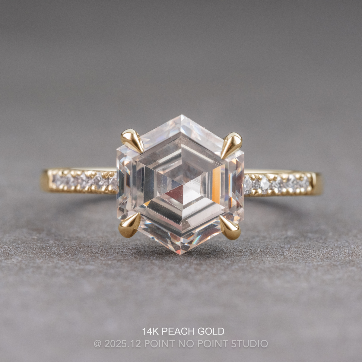 2.41 Carat Hexagon Moissanite Engagement Ring, Jules Setting