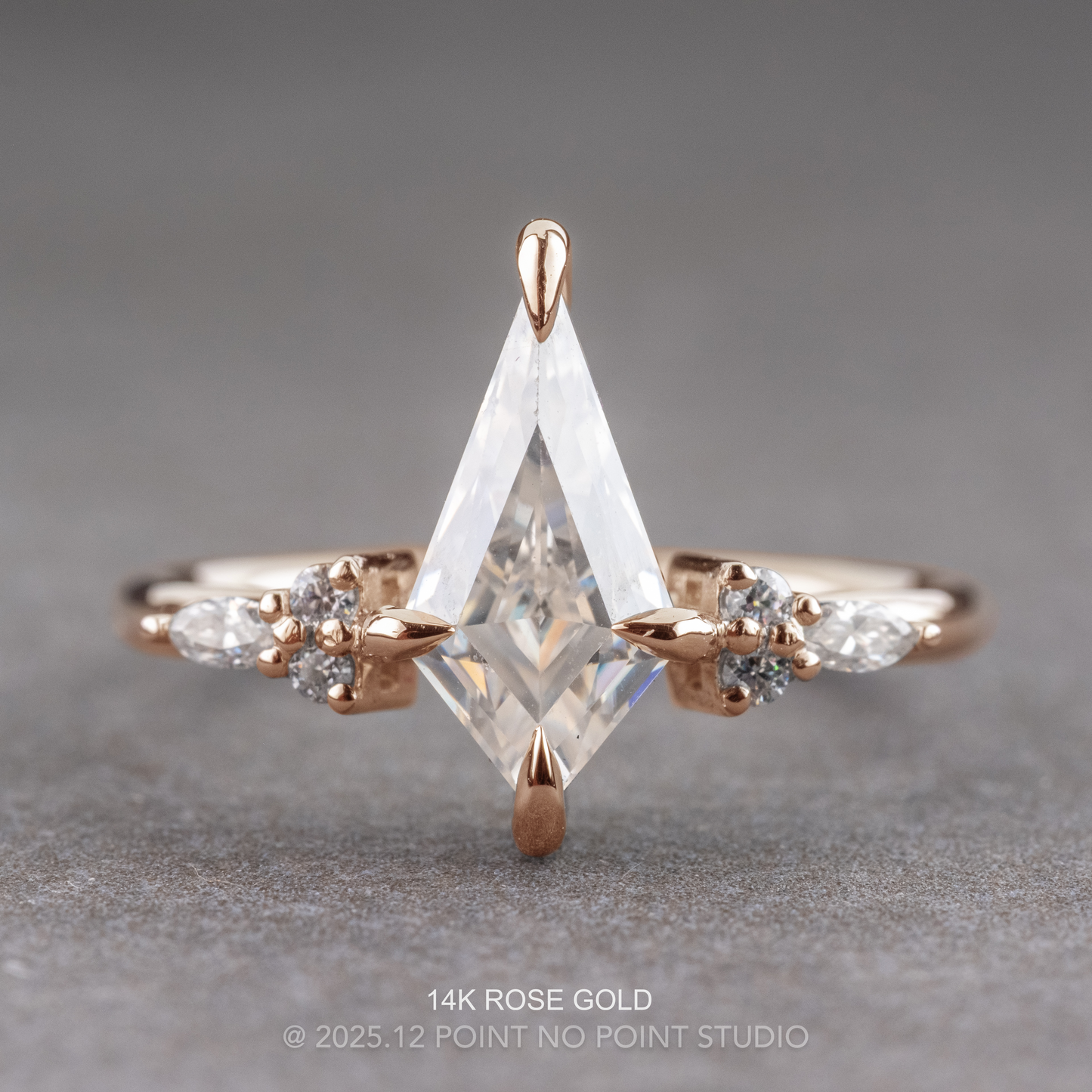 Kite Moissanite Engagement Ring, Quinn Setting