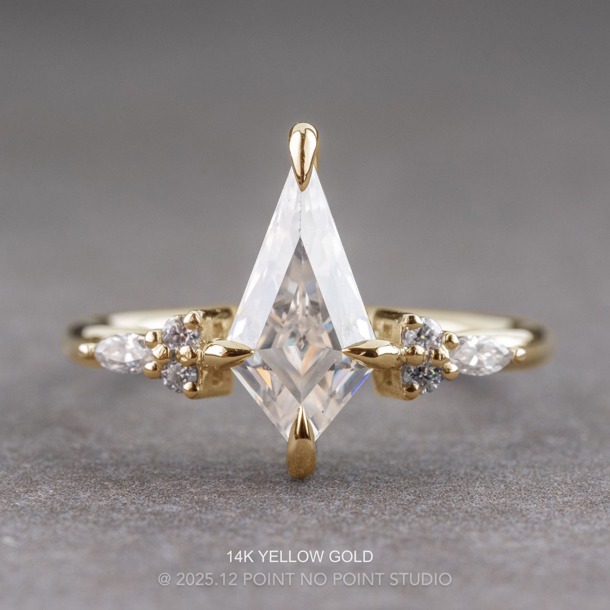 Kite Moissanite Engagement Ring, Quinn Setting