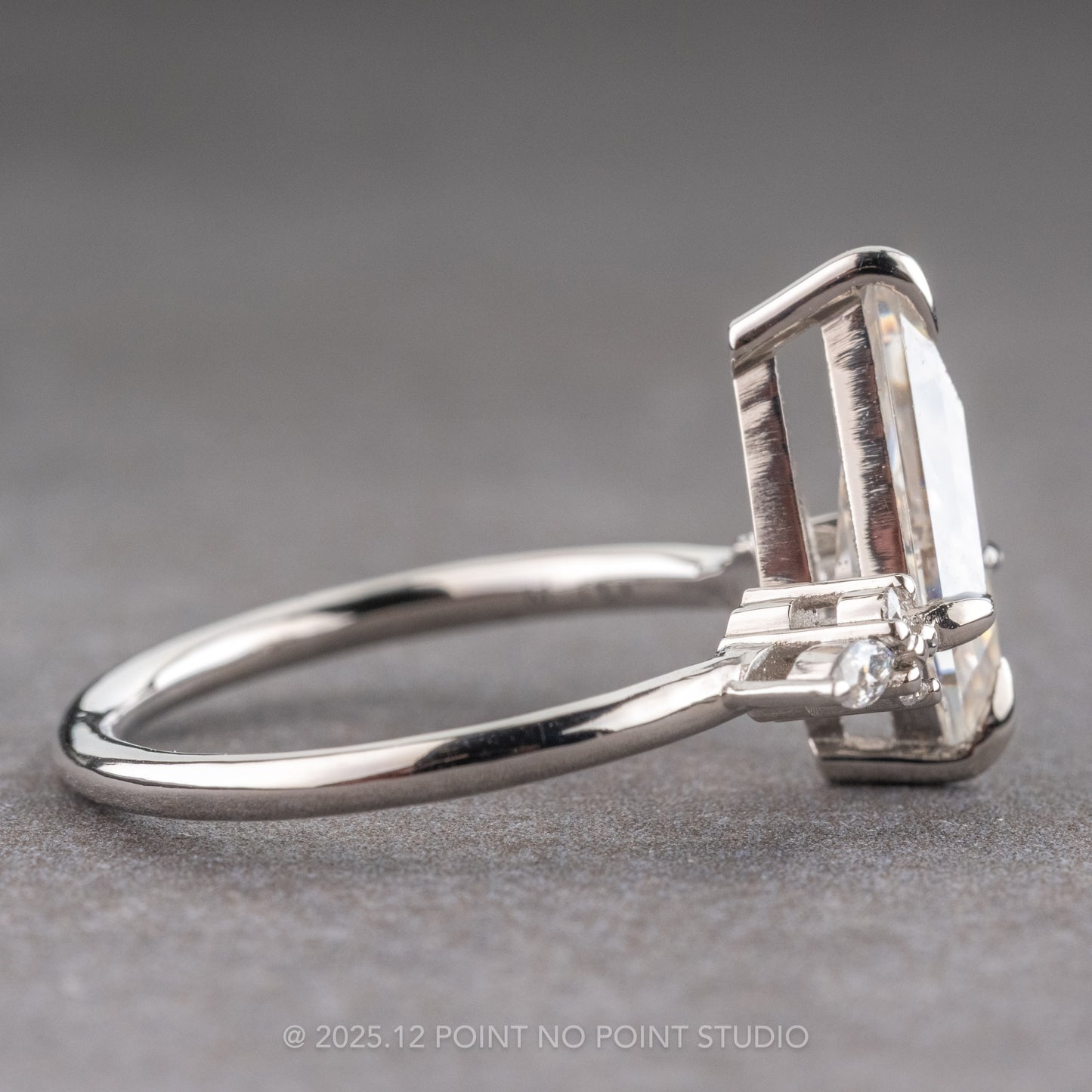 Kite Moissanite Engagement Ring, Quinn Setting
