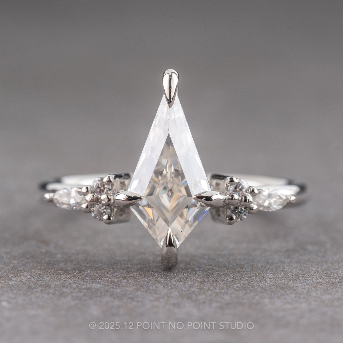 Kite Moissanite Engagement Ring, Quinn Setting