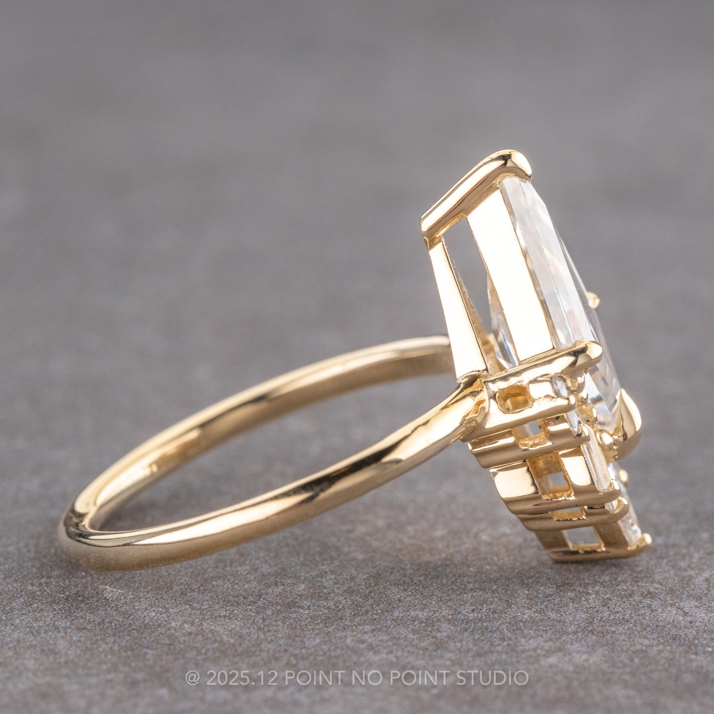 2.11 Carat Kite Moissanite Engagement Ring, Wren Setting