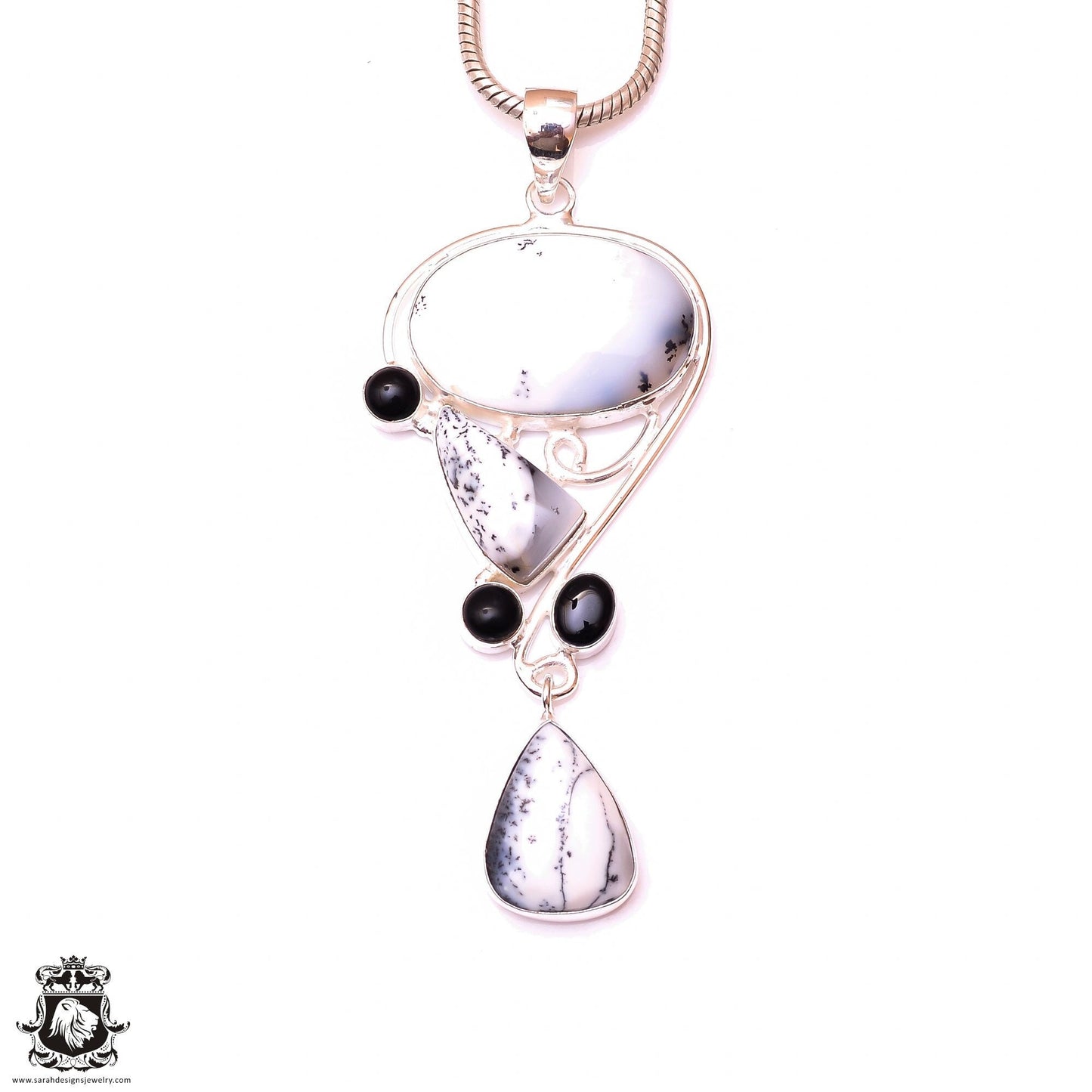 Merlinite Dendritic Opal Pendant & 3MM Italian Chain P10051