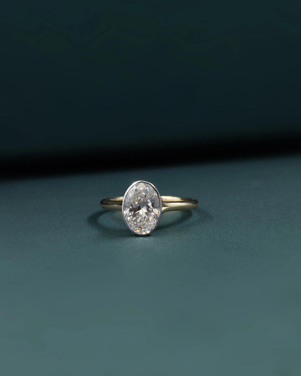 2.11 CT Oval Bezel-Set Lab-Grown Diamond Solitaire Ring