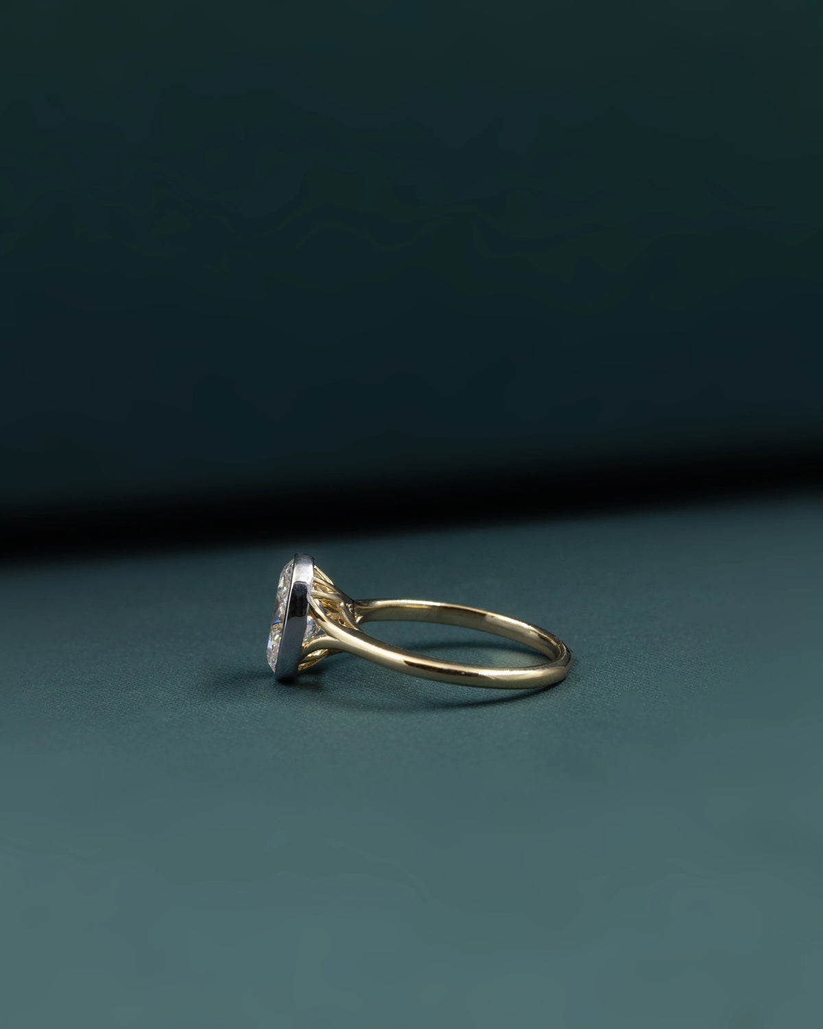 2.11 CT Oval Bezel-Set Lab-Grown Diamond Solitaire Ring