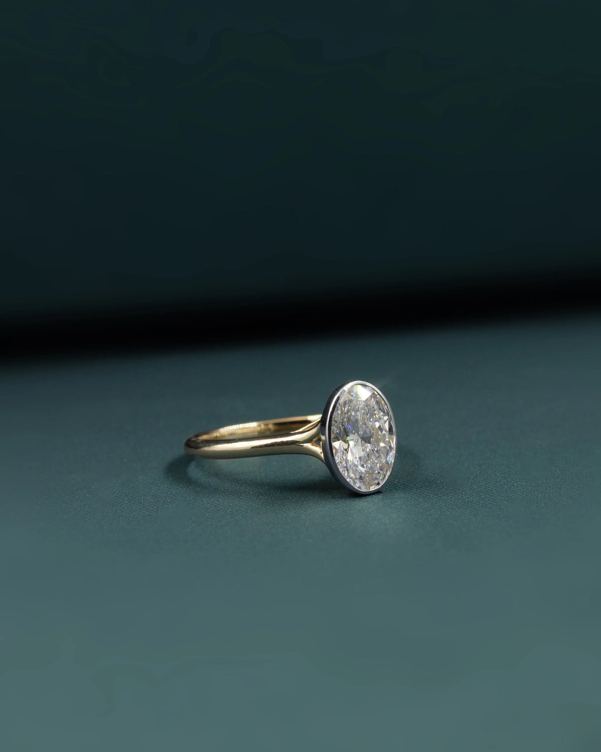 2.11 CT Oval Bezel-Set Lab-Grown Diamond Solitaire Ring