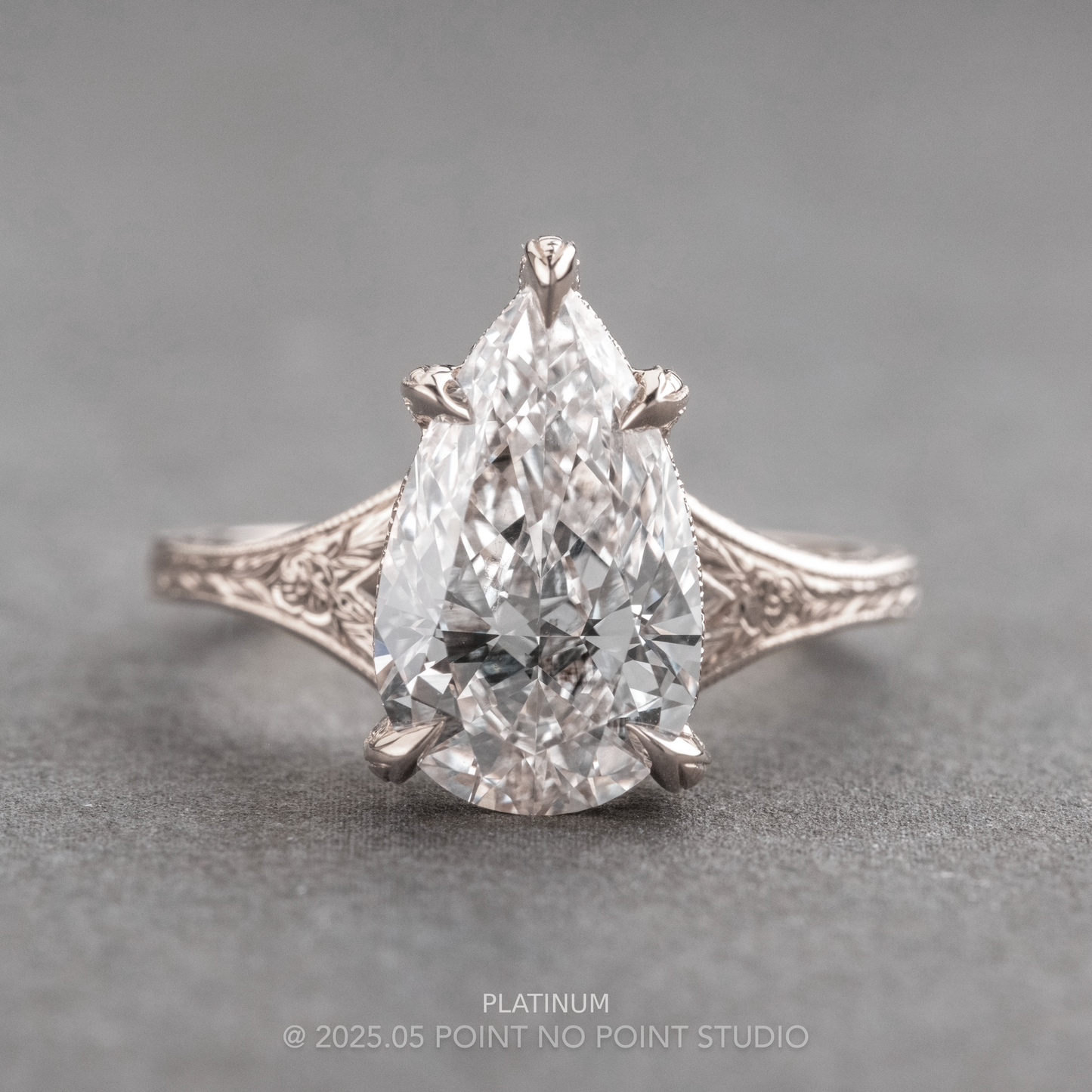 Pear Lab Diamond Engagement Ring, Faye Setting