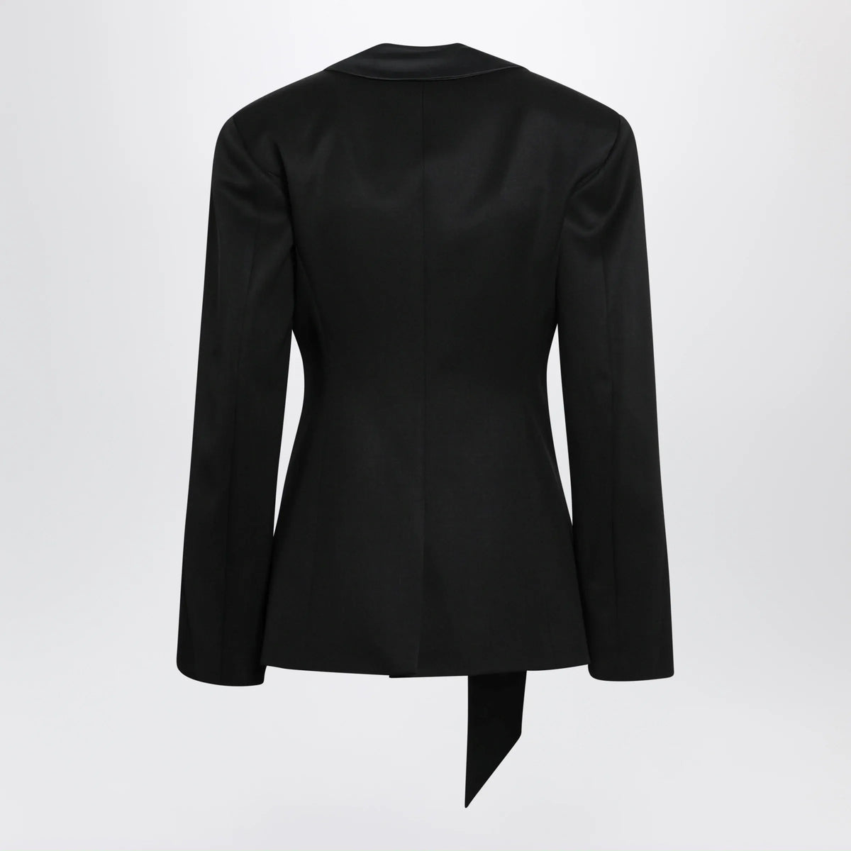 The Attico - Black virgin wool tuxedo jacket with satin lapels