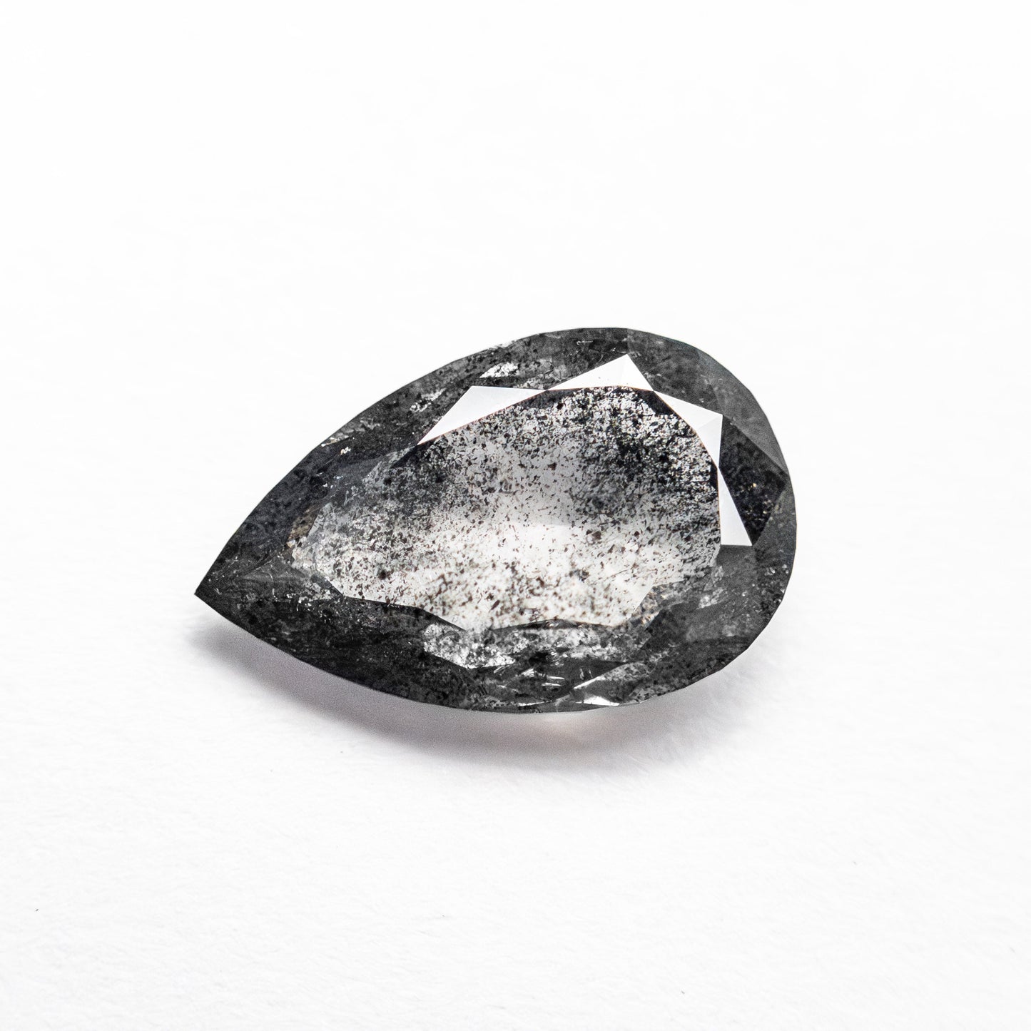 1.19 Carat Salt and Pepper Double Cut Pear Diamond