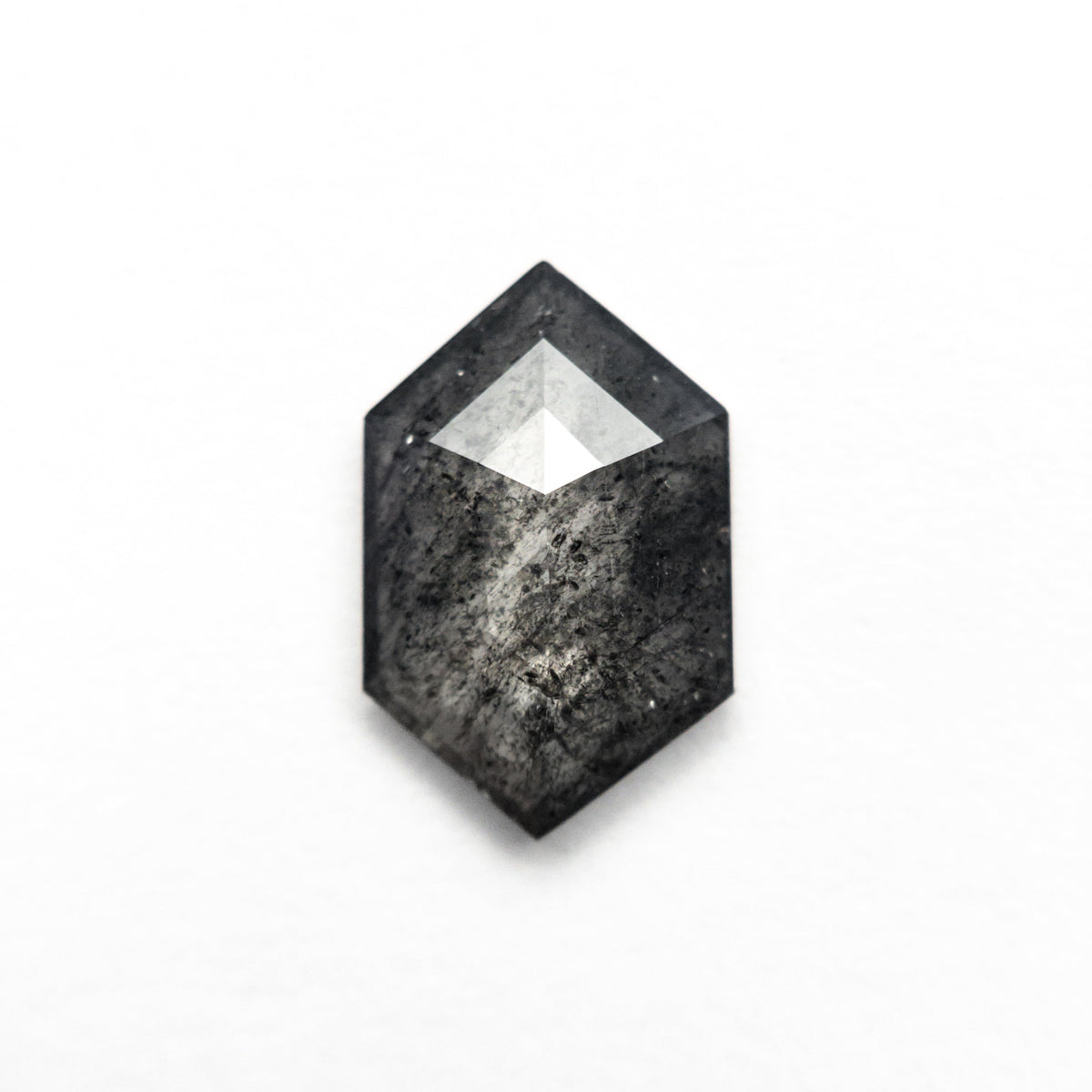1.37 Carat Salt and Pepper Rose Cut Hexagon Diamond