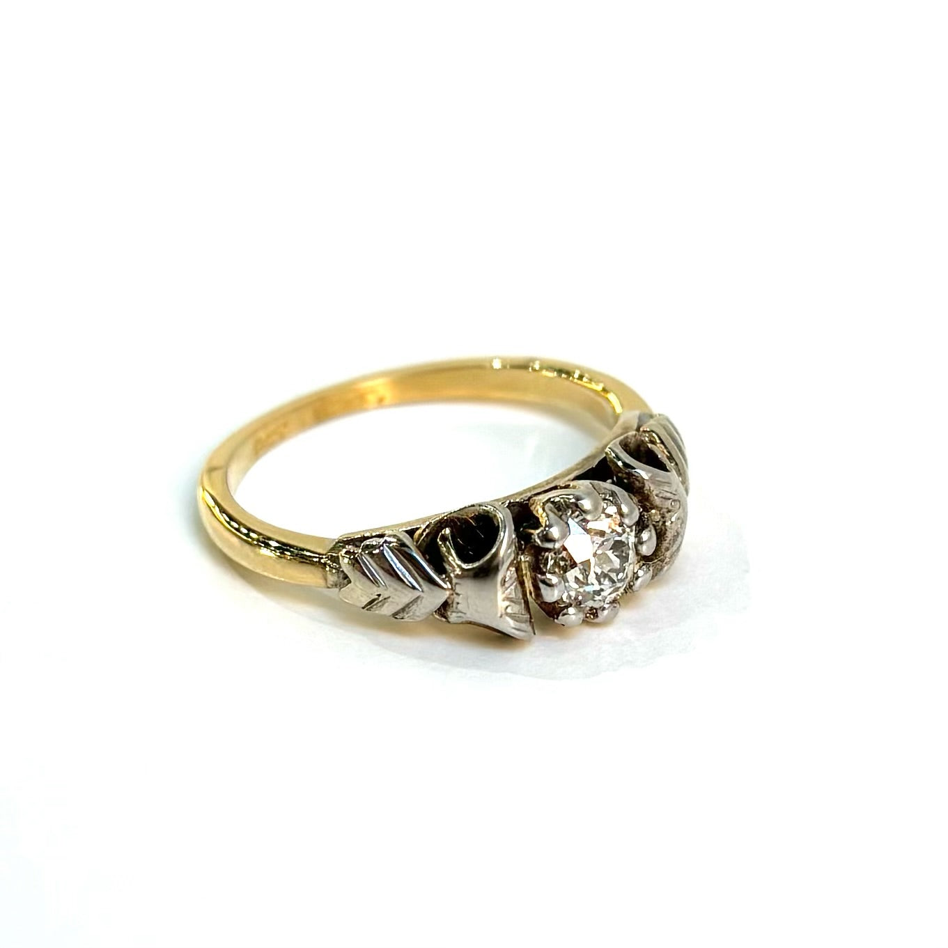 0.35CT Old European Cut Diamond Arrow Tree Ring | Vintage