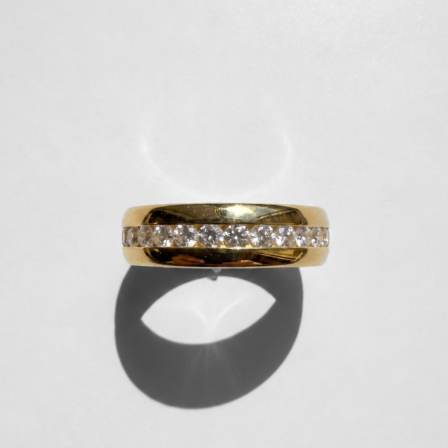 Channel Set Half Eternity Men's Band | Round Brilliant Cut