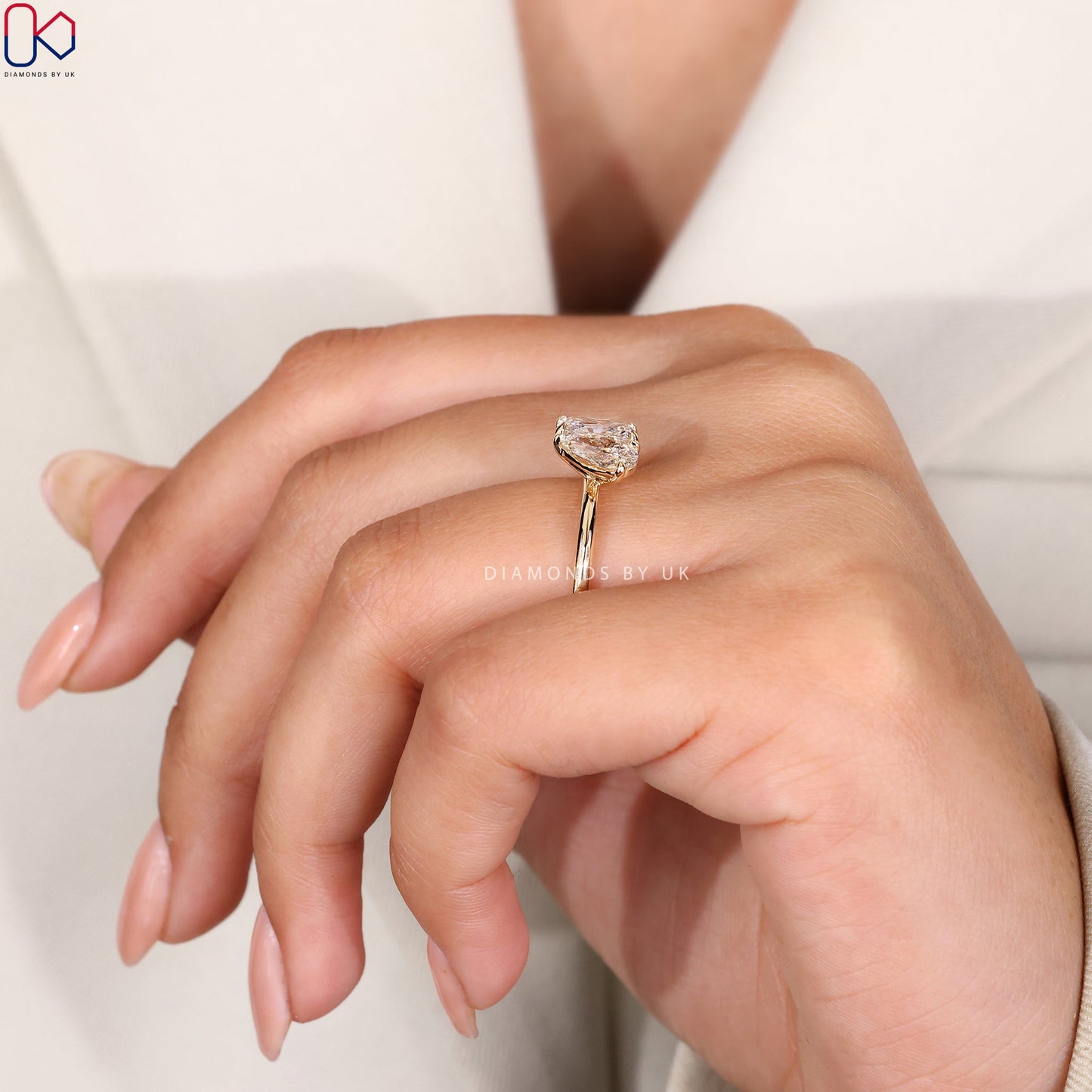 Radiant and Pear Cut Toi Et Moi Ring