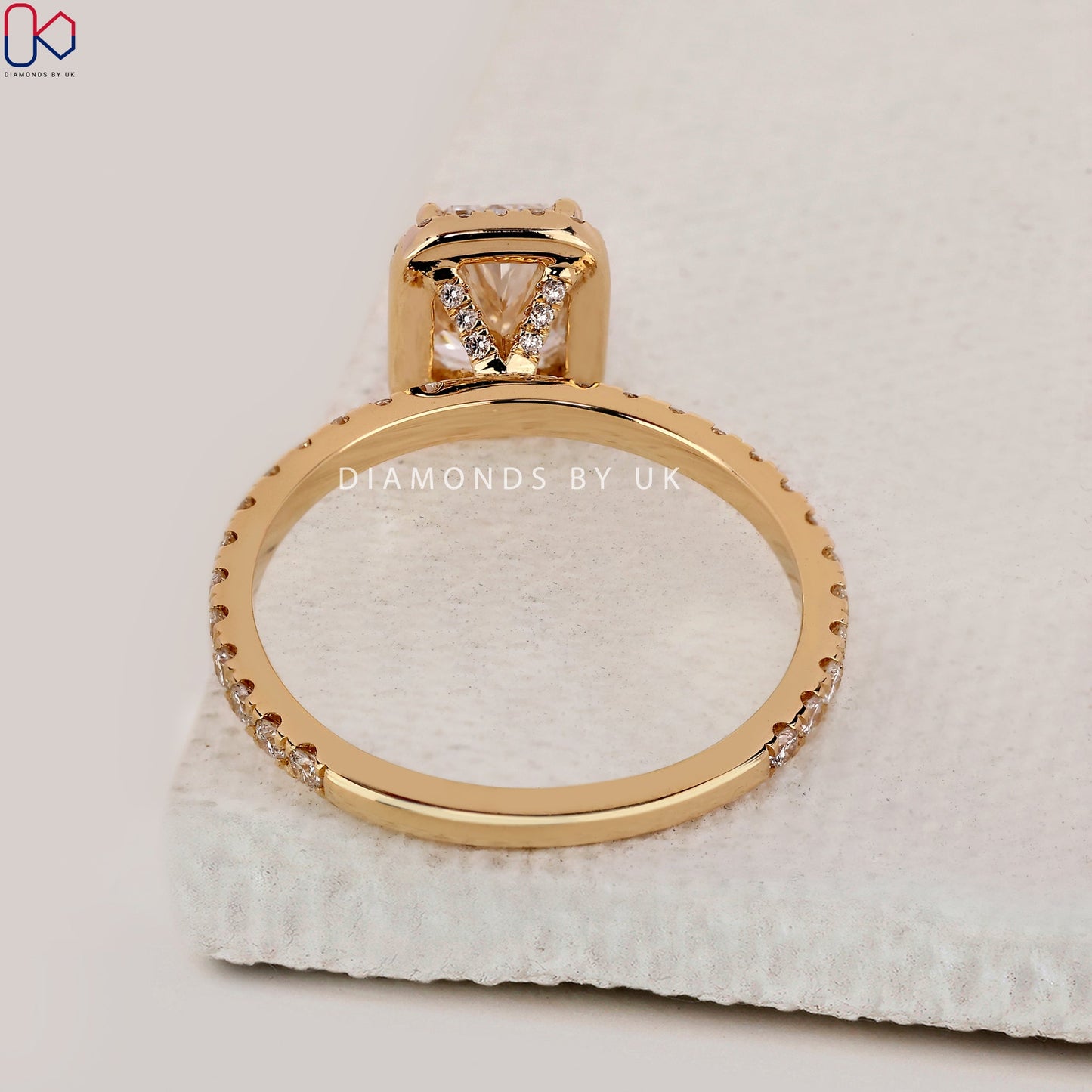 Radiant Cut Engagement Ring With Halo Setting