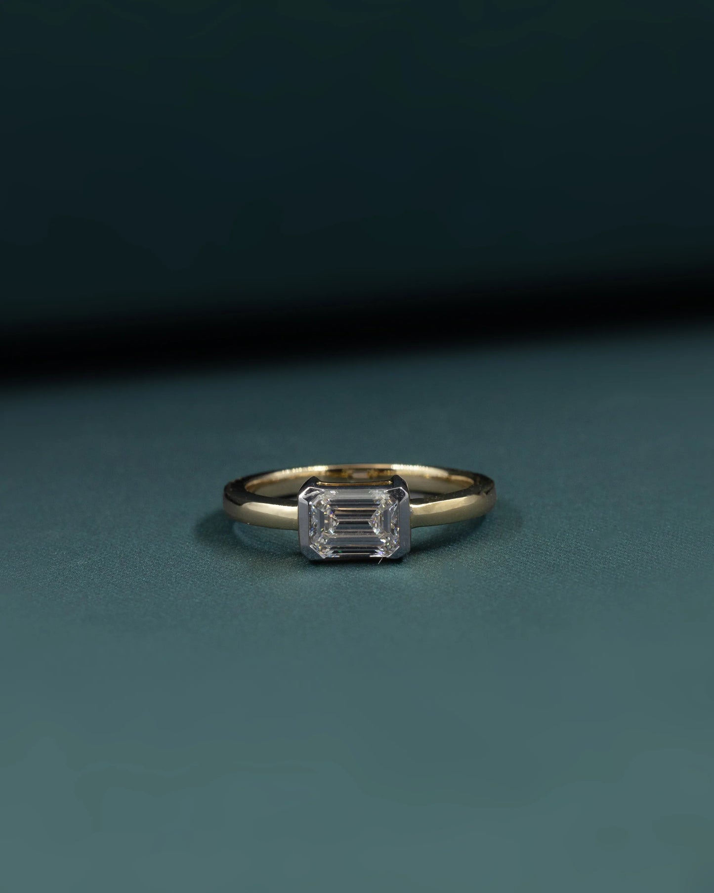 1.01 CT Emerald Cut Bezel-Set Lab-Grown Diamond Solitaire Ring