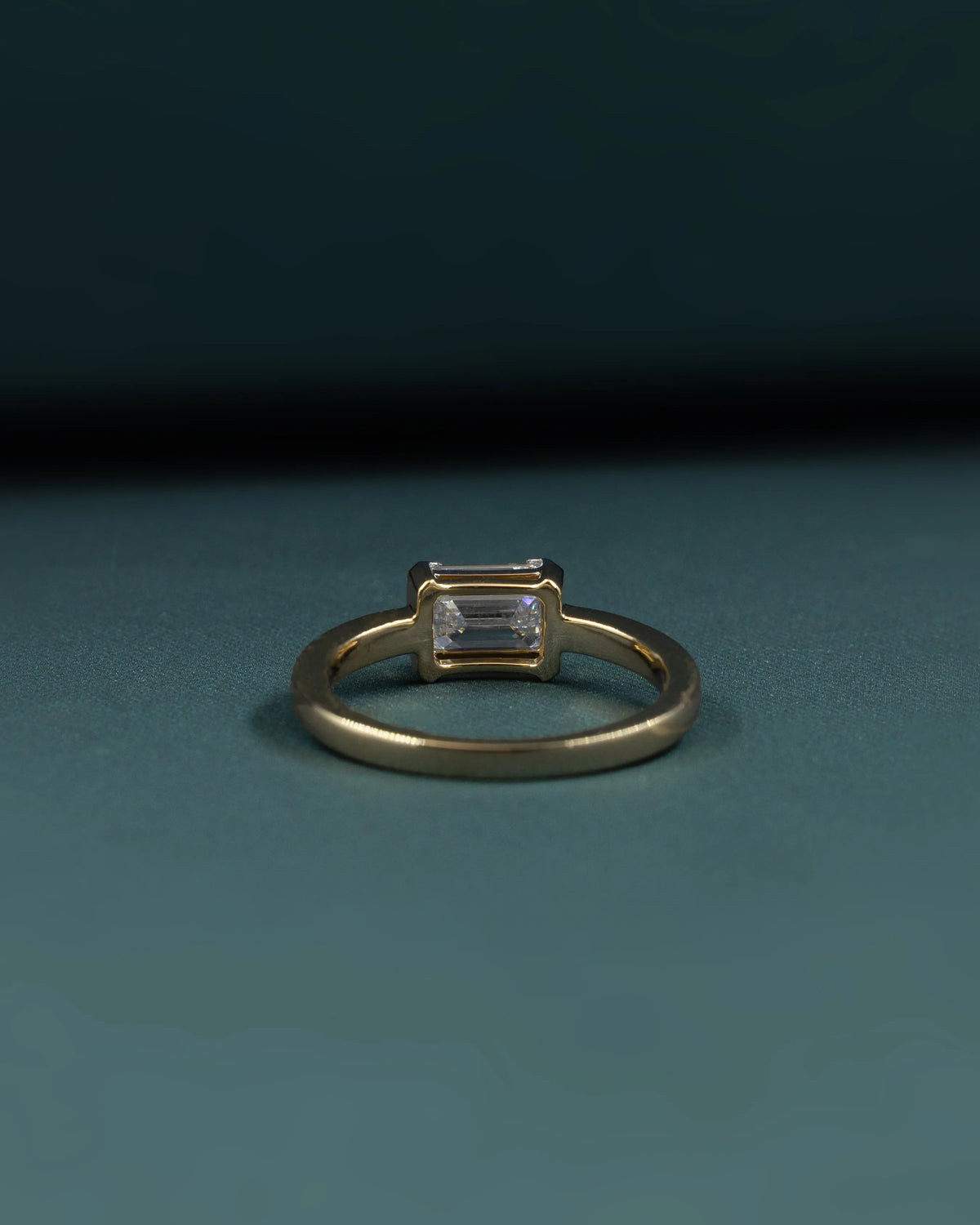 1.01 CT Emerald Cut Bezel-Set Lab-Grown Diamond Solitaire Ring