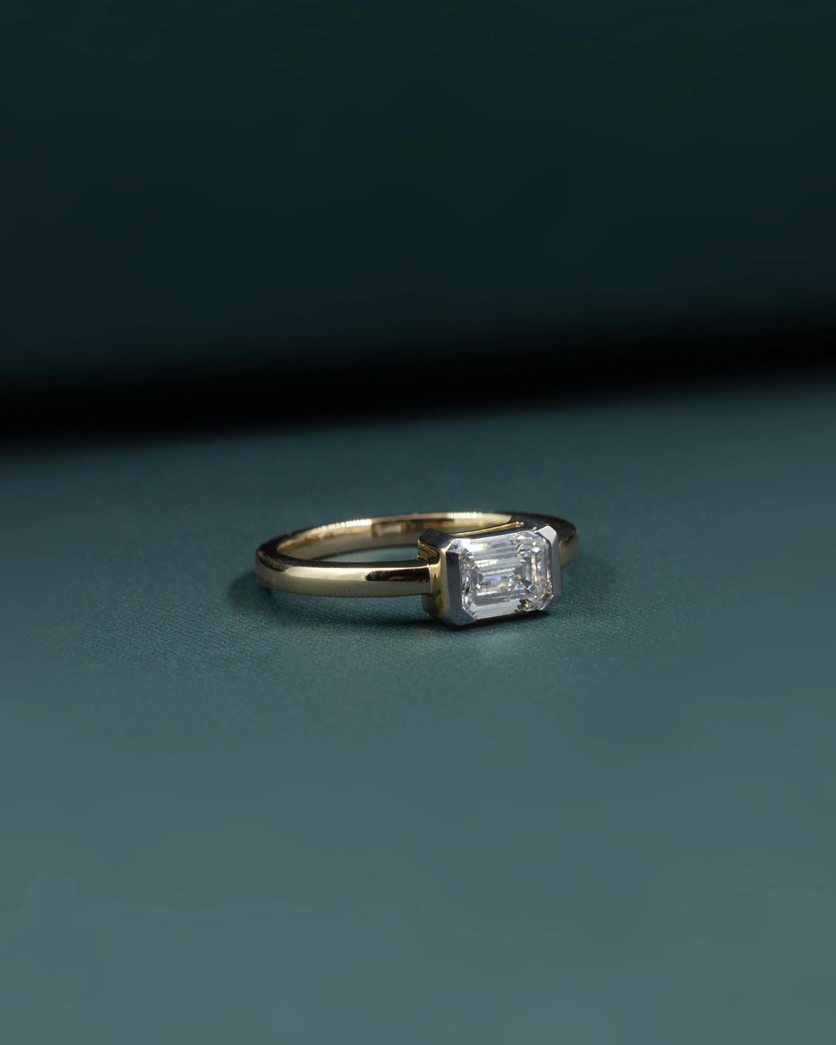 1.01 CT Emerald Cut Bezel-Set Lab-Grown Diamond Solitaire Ring