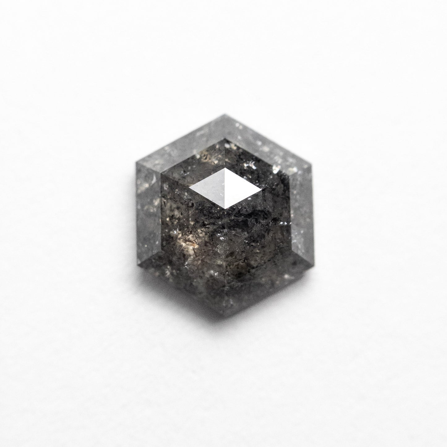 1.39 Carat Salt and Pepper Rose Cut Hexagon Diamond