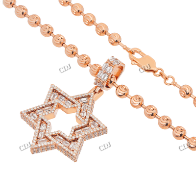 Rose Gold Plating New Arrival Moissanite Silver Pendant