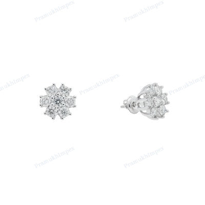 Floral Design Sterling Silver Daily Wear Earring