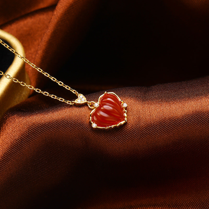 Agate Heart Necklace