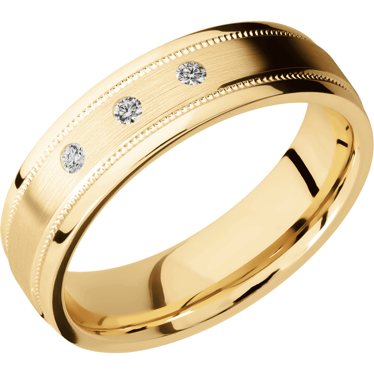 10K Yellow Gold + Satin , Polish Finish